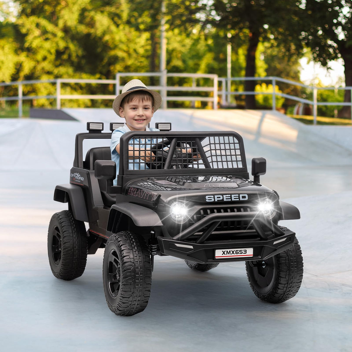 Quad eléctrico infantil Garvee 12V negro con mando a distancia para niños de 3 a 6 años
